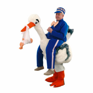 Mascotte Cigogne avec bébé