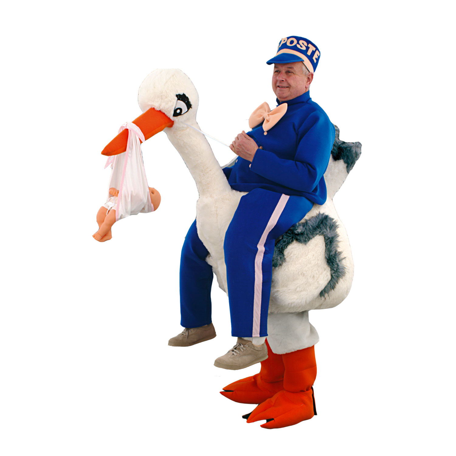 Mascotte Cigogne avec bébé