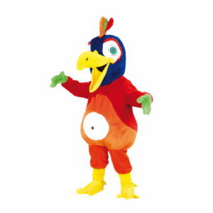 Mascotte Oiseau tropical rouge et orange
