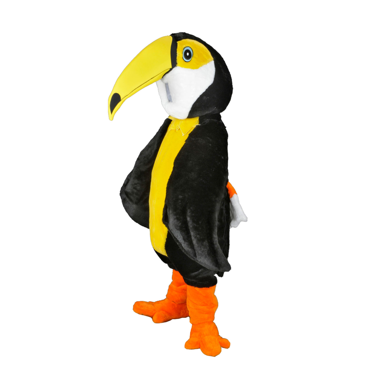 Mascotte de toucan noir et jaune