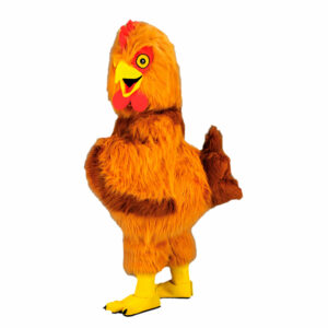 Mascotte de Poulet Marron