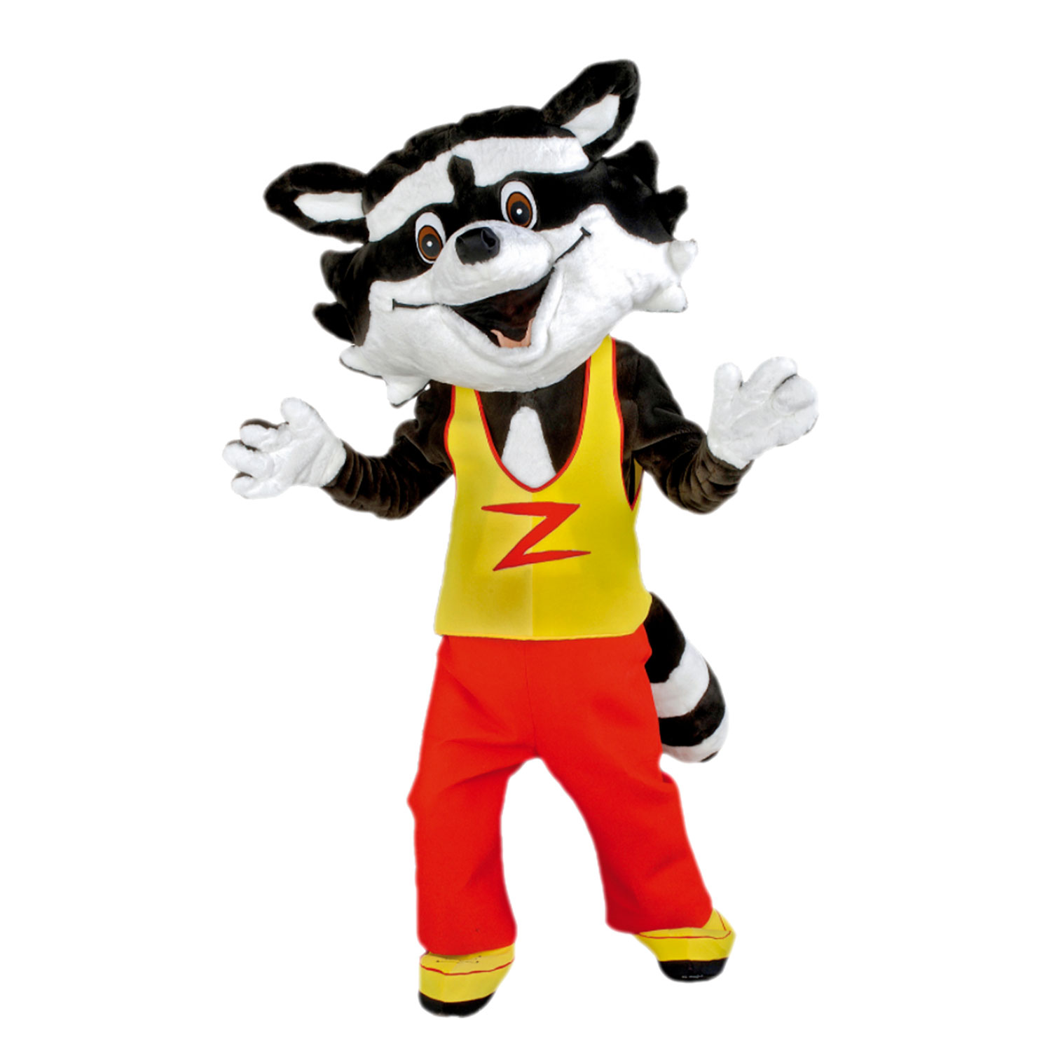 Mascotte de Raton Laveur Noir et Blanc