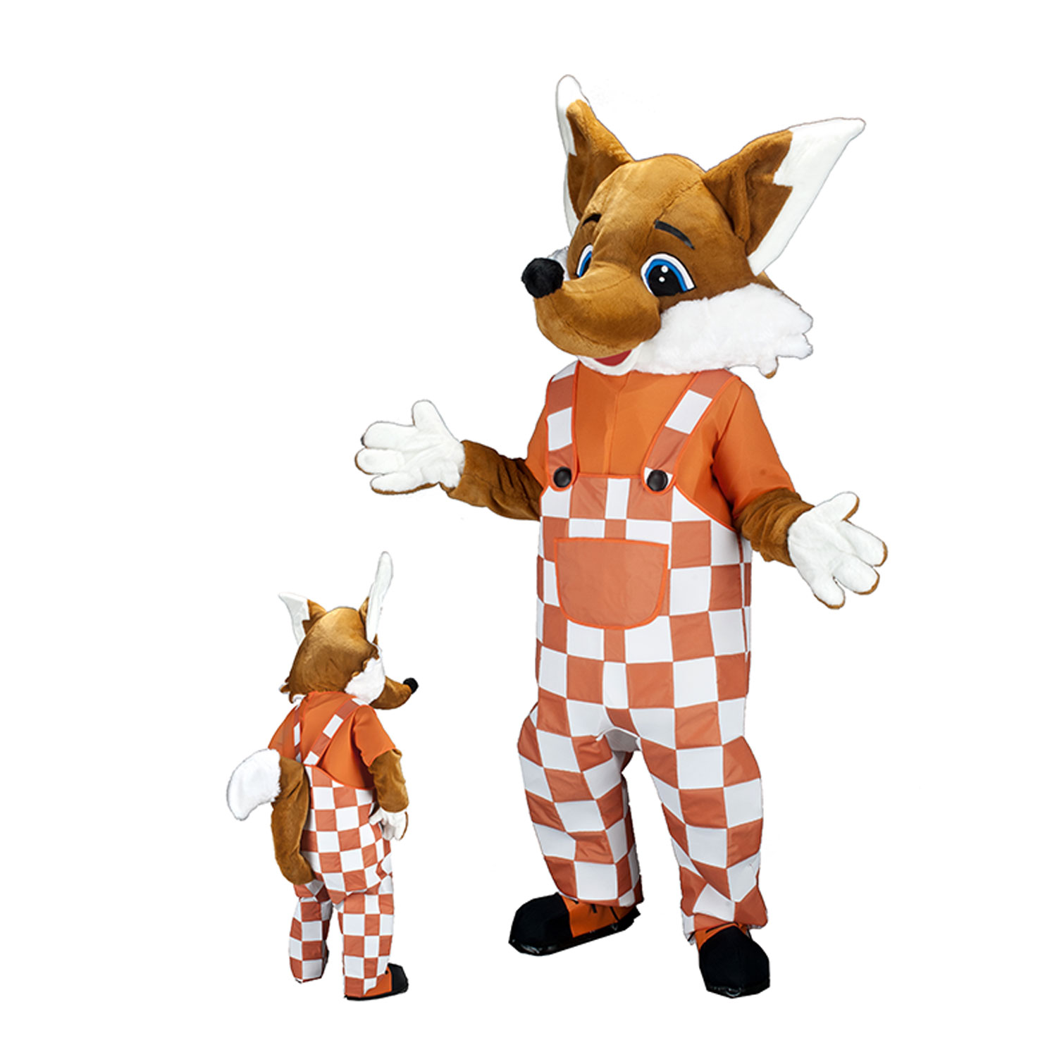 Mascotte de Renard salopette