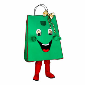 Mascotte de Sac Cadeau vert