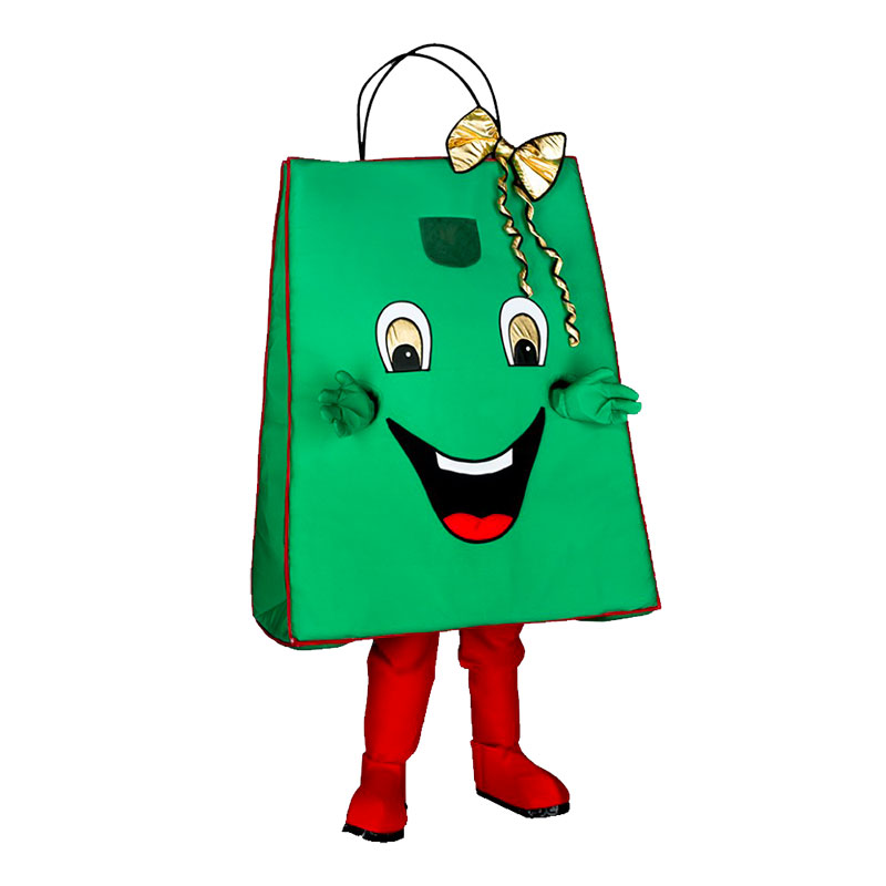 Mascotte de Sac Cadeau vert