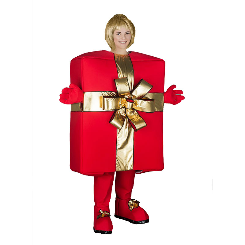 Mascotte de Cadeau Rouge et or